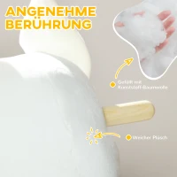 AIYAPLAY Huśtawkowy konik w kształcie psa z funkcją dźwiękową, drewniana i metalowa, z pokryciem pluszowym, dla dzieci 2-4 lata, Biały(m-7)