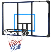 SPORTNOW Tabela de Basquetbol de Parede Cesta de Basquetebol para Exterior 113x61x73 cm Azul e Preto(m-11)
