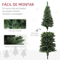 HOMCOM Árvore de Natal 150 cm Árvore de Natal Artificial com 395 Ramos e Suporte de Metal Árvore de Natal para Interior Verde(m-6)