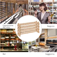 HOMCOM Portabottiglie in Legno di Pino, Cantinetta Vini con 4 Ripiani per 48 Bottiglie, 114x28x56.5 cm, Colore Legno(m-7)