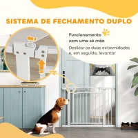 PawHut Barreira de Segurança para Cães Extensível 76-102 cm Barreira para Animais de Estimação com 2 Extensões Branco(m-8)