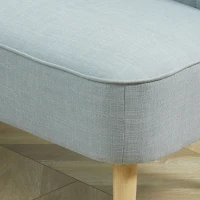 HOMCOM Divano 2 Posti Moderno in Tessuto Senza Braccioli con Gambe in Legno, 117x56.5x77 cm, Celeste(m-9)