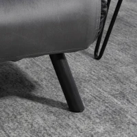 HOMCOM Canapea Pat de 2 Locuri cu Spătar Reglabil pe 5 Nivele și 2 Perne din Material Capitonat, 102x73x81 cm, Gri Închis(m-8)