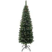 HOMCOM Árvore de Natal 150 cm Árvore de Natal Artificial com 395 Ramos e Suporte de Metal Árvore de Natal para Interior Verde(m-11)