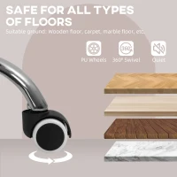 HOMCOM Office Chair, Swivel Desk Chair, Velvet-Feel Fabric Vanity Chair with Adjustable Height and Rolling Wheels for Home Work Study, Grey(m-7)