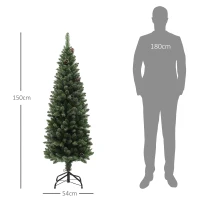 HOMCOM Árvore de Natal 150 cm Árvore de Natal Artificial com 395 Ramos e Suporte de Metal Árvore de Natal para Interior Verde(m-3)
