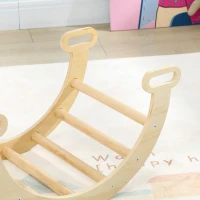 Aiyaplay Arco de Aprendizagem para Crianças 2 em 1 Arco de Escalar para Crianças de 18-48 Meses Baloiço Bebés 68x42x36 cm Madeira(m-8)