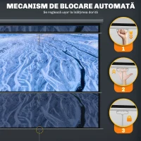 HOMCOM Ecran de Proiecție 84 Inch Format 4:3, Ecran Rulabil cu Unghi de 160° și Montare pe Tavan sau Perete, 181x8x138 cm, Alb(m-8)