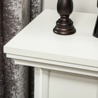 HOMCOM Șemineu Electric cu Flacără 3D, Oprire Automată, Încălzire Reglabilă și Temporizator, 96,5x22x81,7 cm, Alb(m-8)