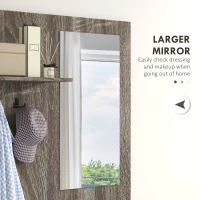 HOMCOM Mobilier 4 în 1 cu Oglindă, Cuiere și Rafturi Interioare Reglabile, Mobilier Multifuncțional, 145x29x184 cm, Negru(m-5)