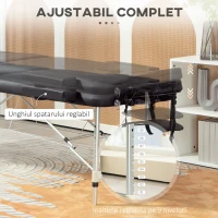 Homcom Pat Masaj Profesional Pliabil – Aluminiu, Reglabil 215×60 cm(m-4)