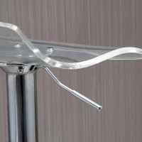 HOMCOM Set 2 Scaune de Bar cu Înălțime Reglabilă, Șezut Rotativ și Suport pentru Picioare, 39x39x67-87 cm, Transparent(m-9)