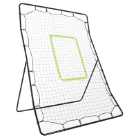 HOMCOM Plasă Rebounder Pliabilă pentru Fotbal și Baseball cu 21 de Corzi și Zonă de Precizie, 123x90x174 cm, Negru(m-10)