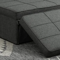 HOMCOM Taburet Pat Individual 3 în 1 cu Spătar Reglabil pe 5 Nivele și Pernă Suplimentară, 95x179x78 cm, Gri(m-9)