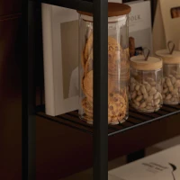 HOMCOM Three Shelf Industrial Side Table, Grey(m-9)