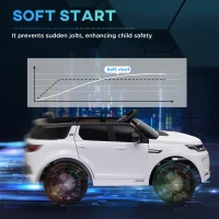 AIYAPLAY Land Rover Discovery Sport Licensed 12V Kids Ride on Car w/ Remote Control, Lights Music Horn, for 3-6 Years White(m-6)