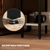 HOMCOM Three Shelf Industrial Side Table, Grey(m-6)