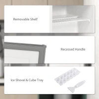 HOMCOM 35L Mini Freezer, -24℃ to -14℃ Temperature - Grey(m-7)