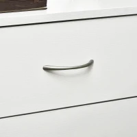 HOMCOM Mesa de Cabeceira Moderna Mesa de Cabeceira com 3 Gavetas e Puxadores de Alumínio para Dormitório 40x35x58 cm Branco(m-8)