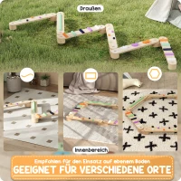 AIYAPLAY Houten Balansbalk-Kinderset, voor Kinderen van 3-8 Jaar, Dubbelzijdige Balansborden voor Speelse Coördinatie(m-8)