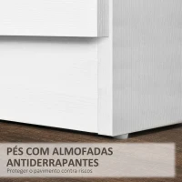 HOMCOM Mesa de Cabeceira Moderna Mesa de Cabeceira com 3 Gavetas e Puxadores de Alumínio para Dormitório 40x35x58 cm Branco(m-6)