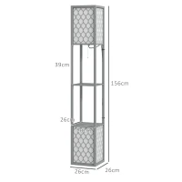 HOMCOM Floor Lamp with Shelves, Dual Light, Modern Tall Standing Lamps, with Pull Chain Switch (Bulb not Included), Light Grey(m-3)