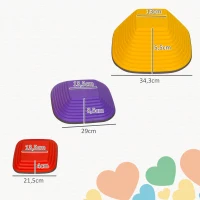 AIYAPLAY Balansstapstenen voor Kinderen, 6 Delig, Antislip, Obstakelstenen voor Motorische Ontwikkeling, Kunststof, Kleurrijk(m-3)