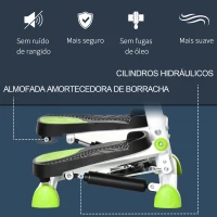 HOMCOM Máquina de Step Stepper Fitness em Casa com Tela LCD Alça e Pedais Antiderrapantes para Ginásio 55x44x108 cm Branco(m-5)