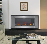 Homcom semineu Bioetanol – Inox cu 3 Rezervoare, Negru & Argintiu(m-9)