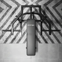 SPORTNOW Bancă pentru Ridicat Greutăți Reglabilă pe Înălțime, Bancă Plată Multifuncțională, 150x150x60-85 cm, Negru(m-7)