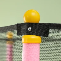 HOMCOM Trampoline voor Kinderen, Ø140 cm, met Veiligheidsnet, Binnen en Buiten, Staal, Kunststof, Tot 50 kg, Roze(m-8)