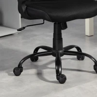 HOMCOM Scaun de Birou cu Înălțime Reglabilă, Mecanism de Înclinare și Rotile, 60x57x91-99 cm, Negru(m-8)