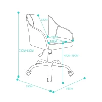 Verstellbarer und drehbarer Stuhl in Samtoptik für Büro und Zuhause, höhenverstellbar, 56x55x83 cm, Beige(m-3)