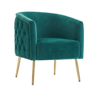 Chaise seau confortable avec décorations de boutons, Vert foncé(m-2)