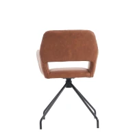 (Lot de 2) Chaise de maquillage ergonomique en simili cuir, chaise de salle à manger, fauteuil, facile à assembler, Marron(m-10)