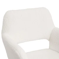 Stuhl in Samtoptik, ergonomisches Design, 58×56×80 cm, Weiß(m-6)