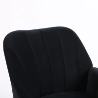 Ensemble de 2 fauteuils de loisirs en velours, Design ergonomique, Montage facile, Noir(m-6)