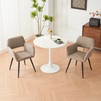 Set aus 2 ergonomischen Stühlen, mit Metallbeinen, für Wohnzimmer und Schlafzimmer, 58x56x80 cm, Khaki(m-5)