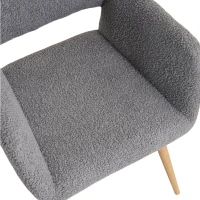 Chaise de maquillage en tissu Teddy velours, design ergonomique, montage facile, Gris foncé(m-7)