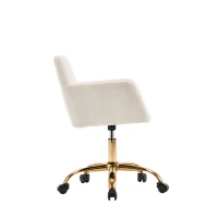 Chaise de relaxation pivotante, réglable en hauteur, en fourrure synthétique résistante à l'usure, Fauteuil de relaxation rembourrée, Blanc(m-10)