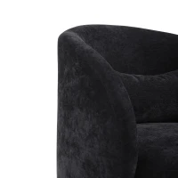 Chaises pivotantes modernes pour salon et chambre à coucher, base pivotante à 360°, coussin en tissu polyblend doux, montage facile, Noir(m-7)