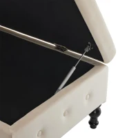 Luxious Designed Velvet Chaise Sofa Bed with Storage, Rectangle Cushion, Button-Tufted Lounge Chair for Bedroom, 144L x 62W x 69H cm, Beige(m-10)