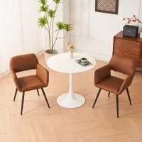 Set aus 2 ergonomischen Stühlen, mit Metallbeinen, für Wohnzimmer und Schlafzimmer, 58x56x80 cm, Braun(m-5)