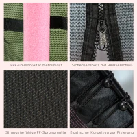 HOMCOM Trampolina dziecięca, Ø163,5 cm, z siatką bezpieczeństwa, wyściełana, Stal, do 50 kg(m-6)