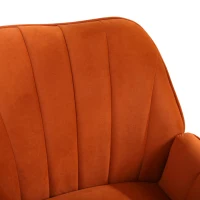 Freizeitstuhl mit Bezug in Samtoptik im 2er-Set, Ergonomisches Design, 64x72,8x77,9 cm, Orange(m-6)