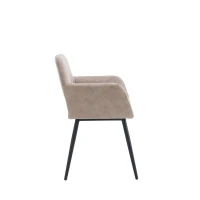 Set aus 2 ergonomischen Stühlen, mit Metallbeinen, für Wohnzimmer und Schlafzimmer, 58x56x80 cm, Khaki(m-10)