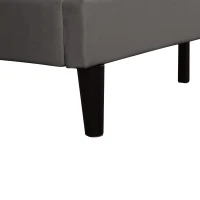 Headboard Adjustable Velvet Double Bed Base with Noise-Free Design, Double Wooden Bedframe for Bedroom, 194L x 140W x 110H cm, Grey(m-10)