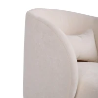 Chaises pivotantes modernes pour salon et chambre à coucher, pivotantes à 360°, tissu en polyblend, coussin de confort, montage facile, Beige(m-6)