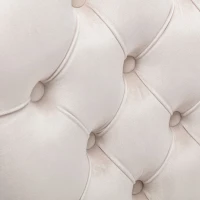 Set of 6 Velvet Upholstered Dining Chairs with High Back and Brushed Wood Legs, Tufted Kitchen Lounge Chairs, 51L x 63.5W x 98H cm, Beige(m-9)