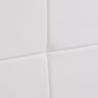 4FT6 Double Ottoman Lift Storage Upholstered Bed Frame with LED Lighting, Gas Lift Storage, 195L x 139W x 113H cm, White(m-11)